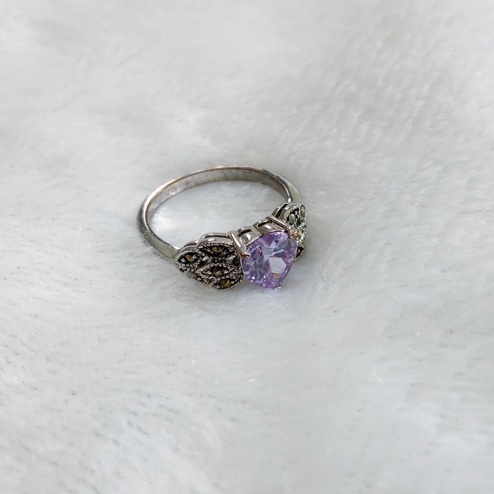 Amethyst Heart Ring Size 10